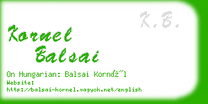 kornel balsai business card